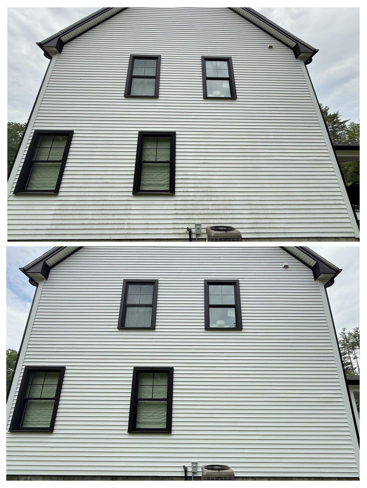 House Wash in York, ME before and after pressure washing