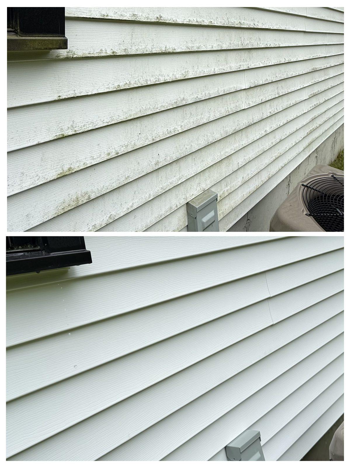 House Wash in South Berwick, ME before and after pressure washing
