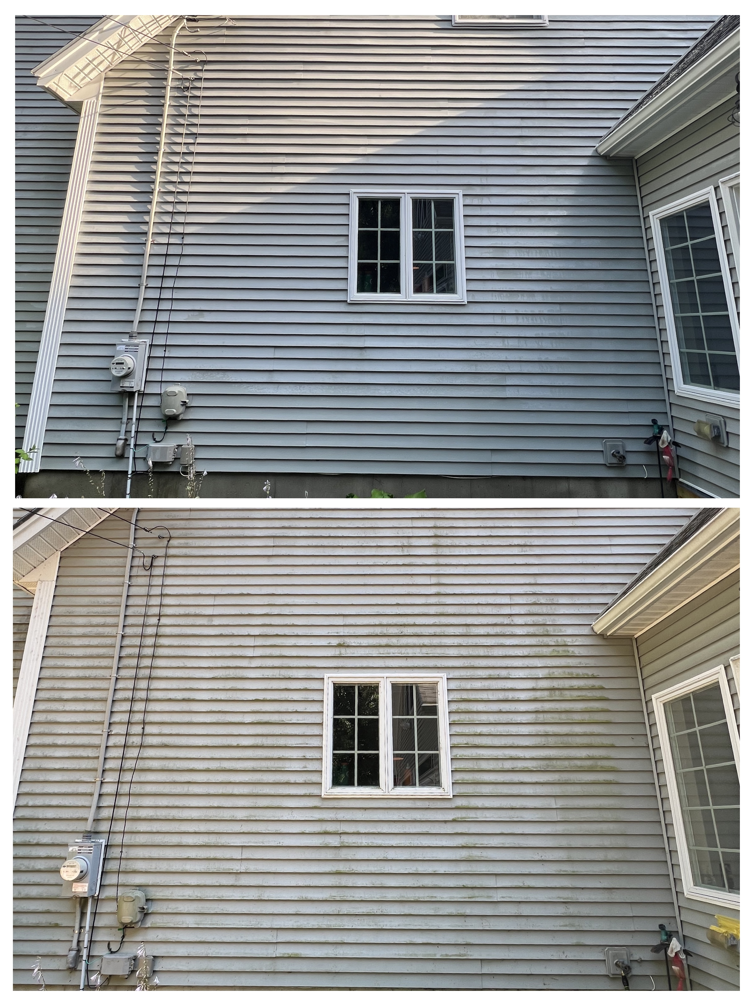 House Wash - North Berwick before and after pressure washing